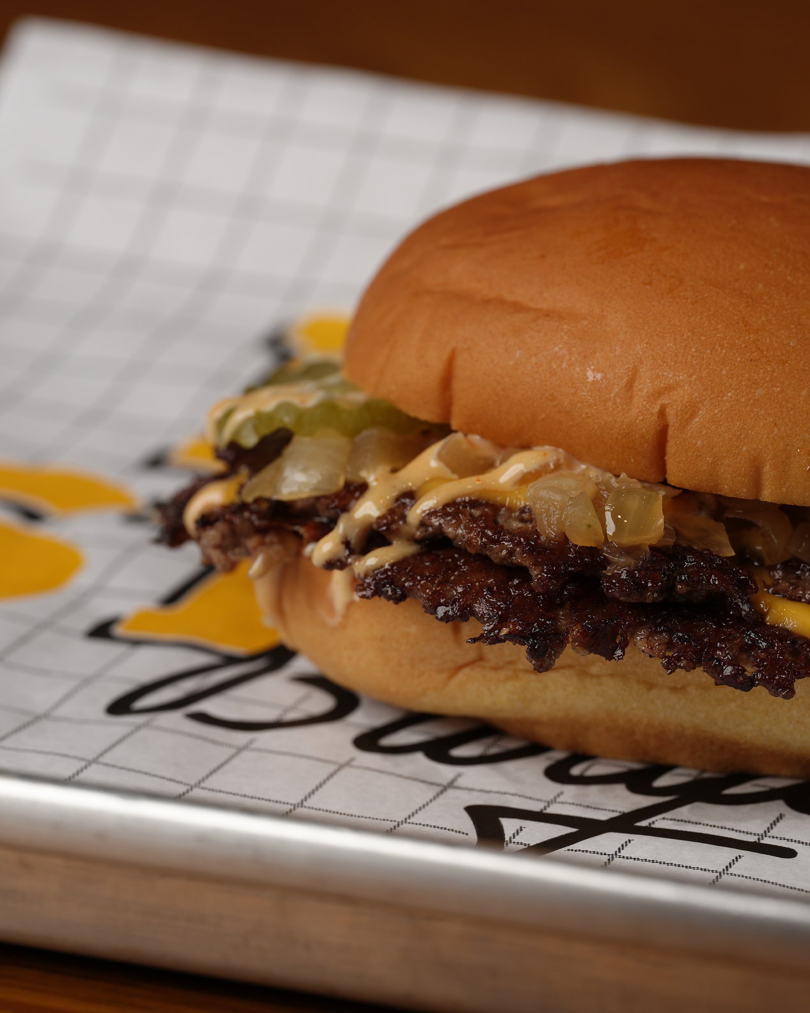 Burger branding shot